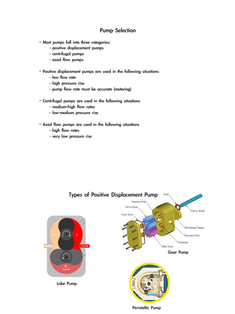 Pumps Lecture PDF Pump Gases