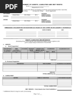 Sworn Statement of Assets, Liabilities and Net Worth