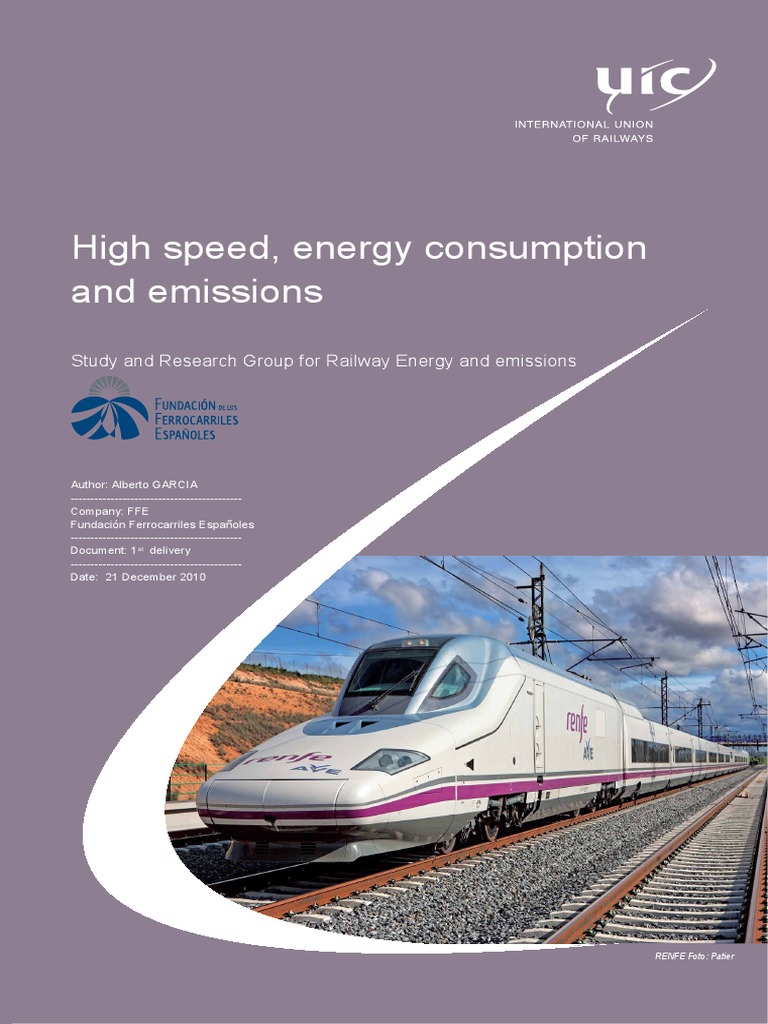 High Speed, Energy Consumptionand Emissions PDF High Speed Rail Train