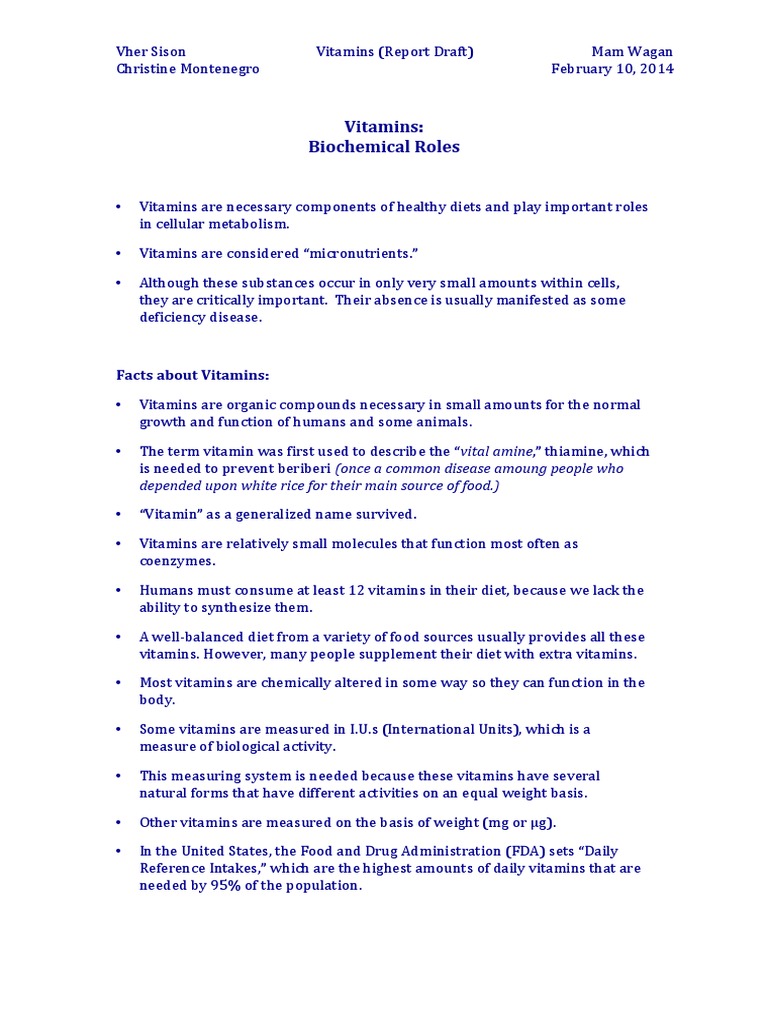 Vitamins Biochemistry Vitamin Vitamin C