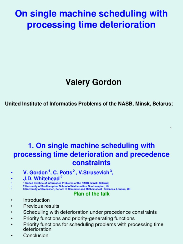 Single Machine Scheduling with Deterioration | PDF | Time Complexity ...