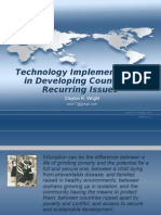 Educational Technology Implementation in Developing Countries Recurring Issues, Clayton R. Wright