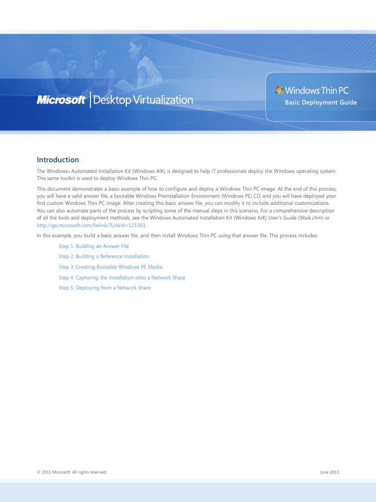 Windows Thin PC Basic Deployment Guide v1 0 | PDF | Installation ...