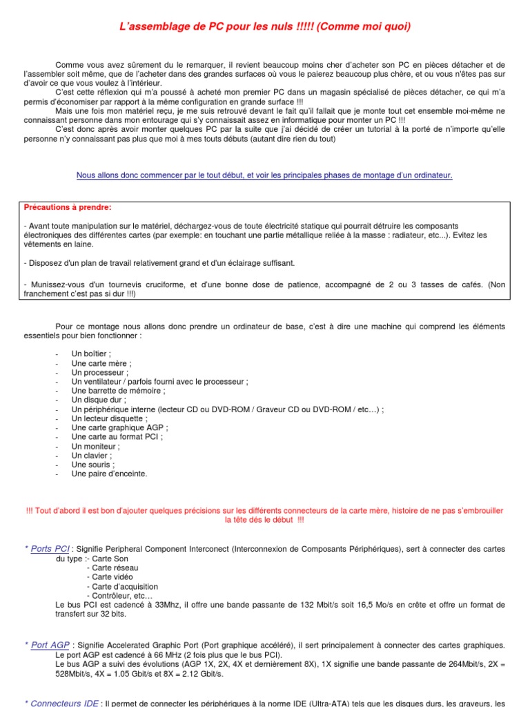 Monter Son Pc Pour Les Nuls - 