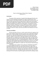 Microbiology 210: Final Laboratory Report