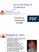 Foundations For The Study of Software Architecture: Presented by Charles Reid 2/7/2005