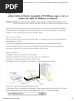 ¿Cómo Instalo El Router Inalámbrico TP-LINK para Operar Con Un Módem de Cable (IP Dinámico y Estático) - Bienvenido A TP-LINK