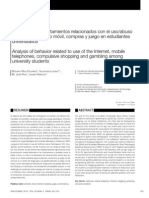 (Articulo Español) (2010) Ánalisis de Comportamientos Relacionados Con El Uso-Abuso de Internet, Celular, Compras y Juego en Estudiantes Universitarios