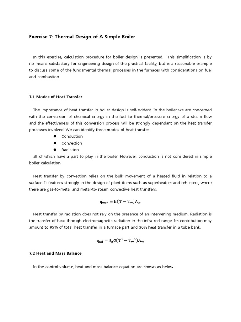 Boiler Thermal Design Calculations | PDF | Heat Transfer | Combustion