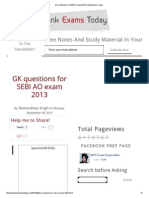 GK Questions for SEBI AO Exam 2013 _ Bank Exams Today