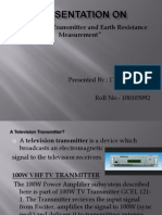 Study of TV Transmitter and Earth Resistance Measurement"