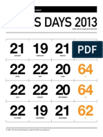 Sales Days 2013: January February March