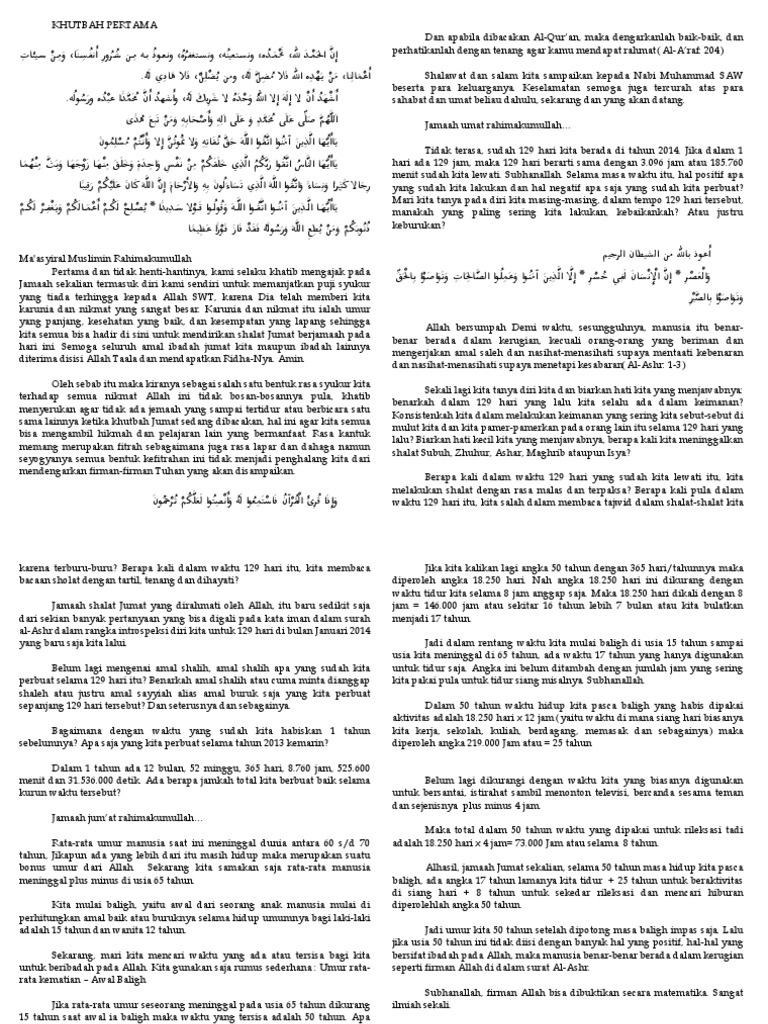 Khutbah Jumat Matematika Kehidupan