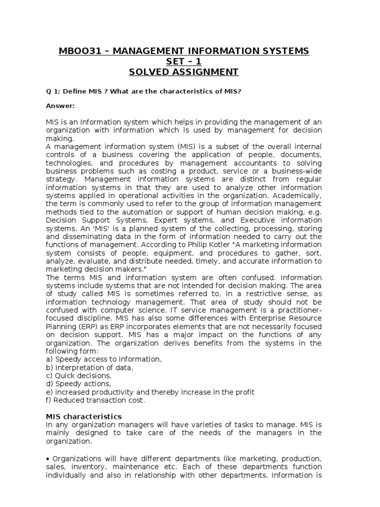 Overview of Management Information Systems | PDF | Management ...