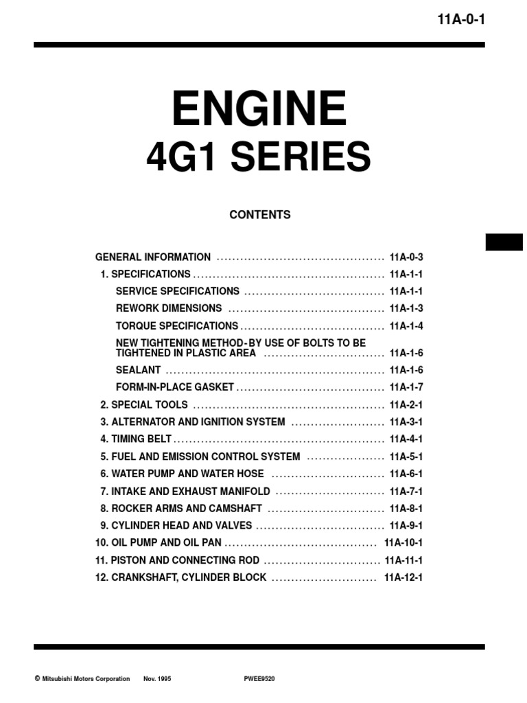 4G1x Service Manuals PDF Internal Combustion Engine Throttle