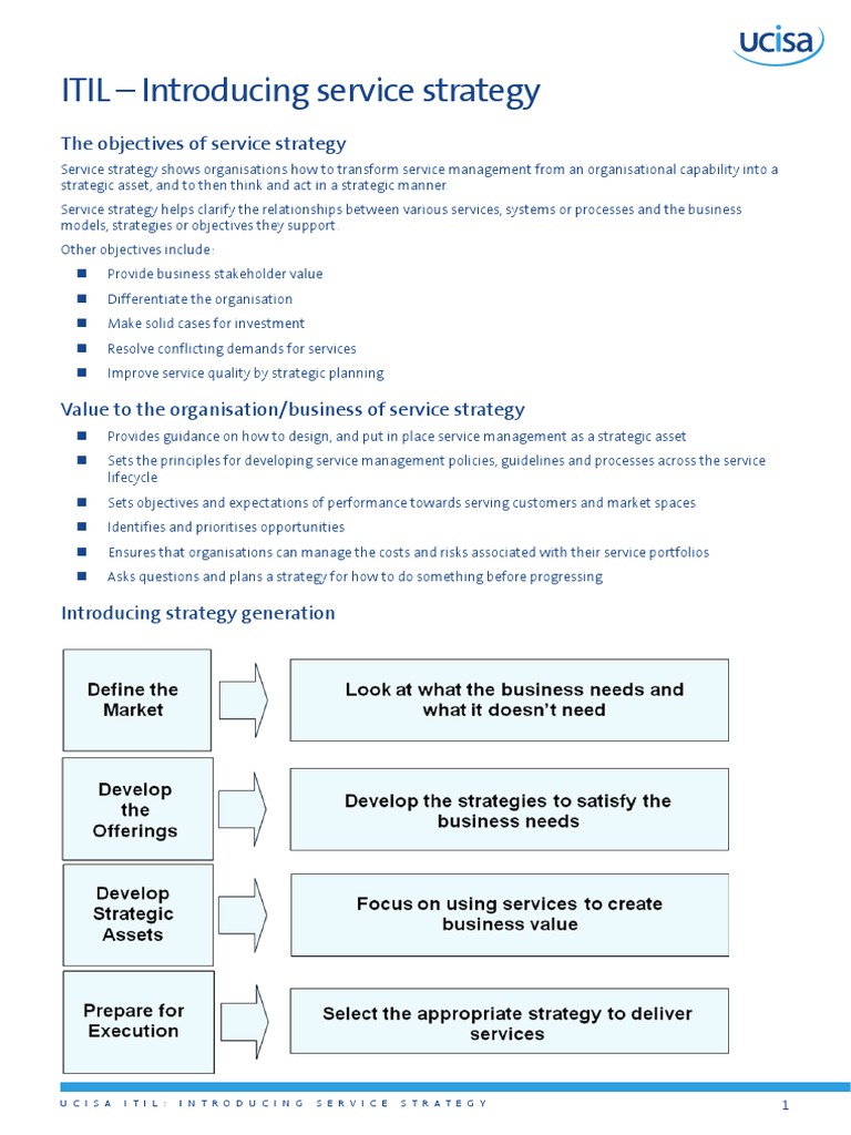 ITIL - Introducing Service Strategy PDF | PDF
