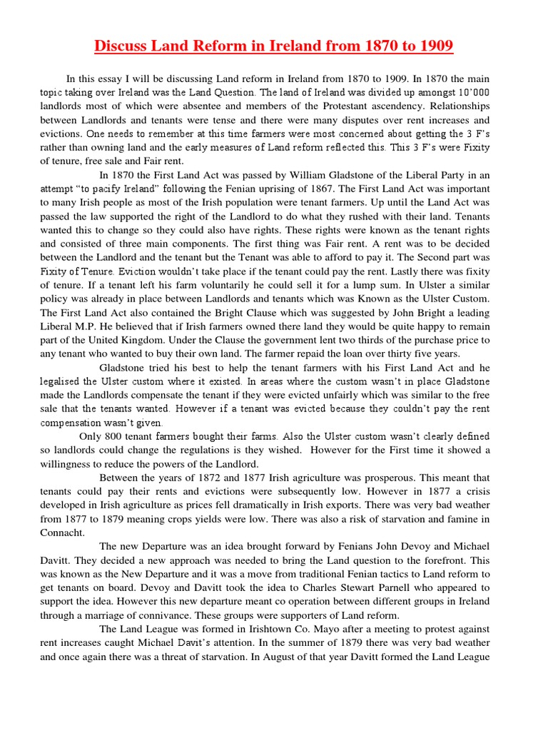 land reform essay 2 Leasehold Estate Politics Of The United Kingdom