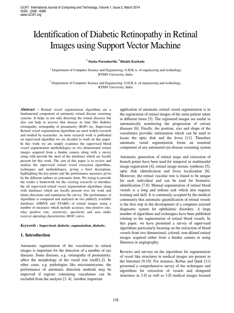 Diabetic Retinopathy Detection Methods | PDF | Receiver Operating ...