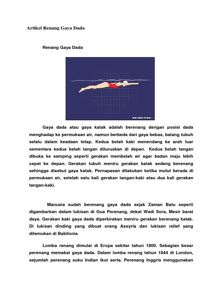 Artikel Renang Gaya Dada