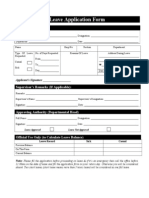 Leave Application Form: General Information