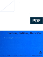 HEWLETT (2007) Badiou, Balibar, Ranciere. Re-Thinking Emancipation