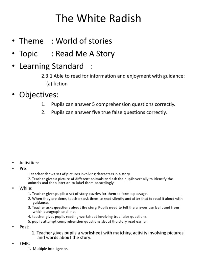 Story Comprehension for Kids | PDF | Reading Comprehension | Cognition
