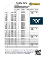 Swim Timetable April