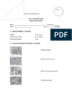 Unit 1: Welcome Back! English Evaluation
