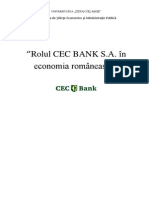 Rolul CEC in Economia Romaneasca