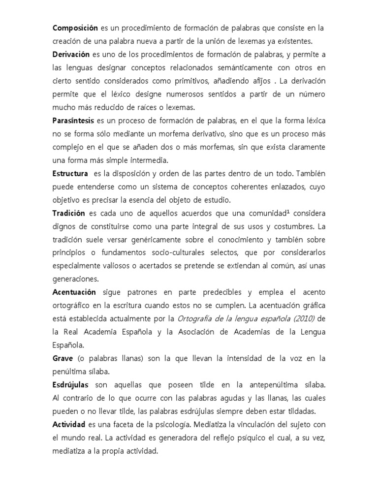 Glosario de Comunicación y Lenguaje | PDF | Palabra | Morfología ...