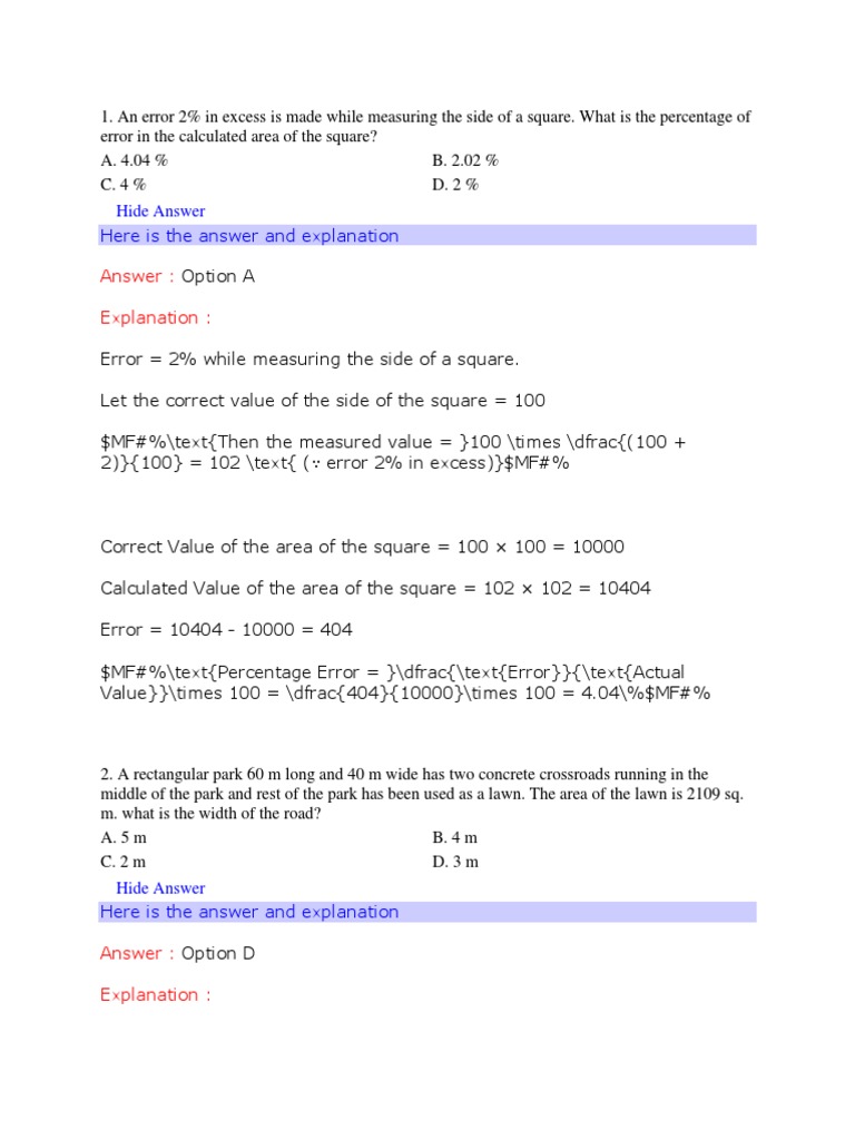 Hide Answer Here Is The Answer and Explanation | PDF