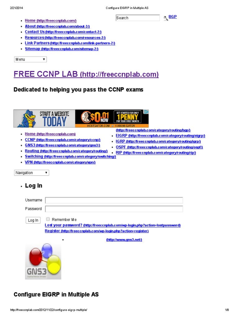 Configure EIGRP in Multiple As | PDF | Router (Computing) | Ip Address