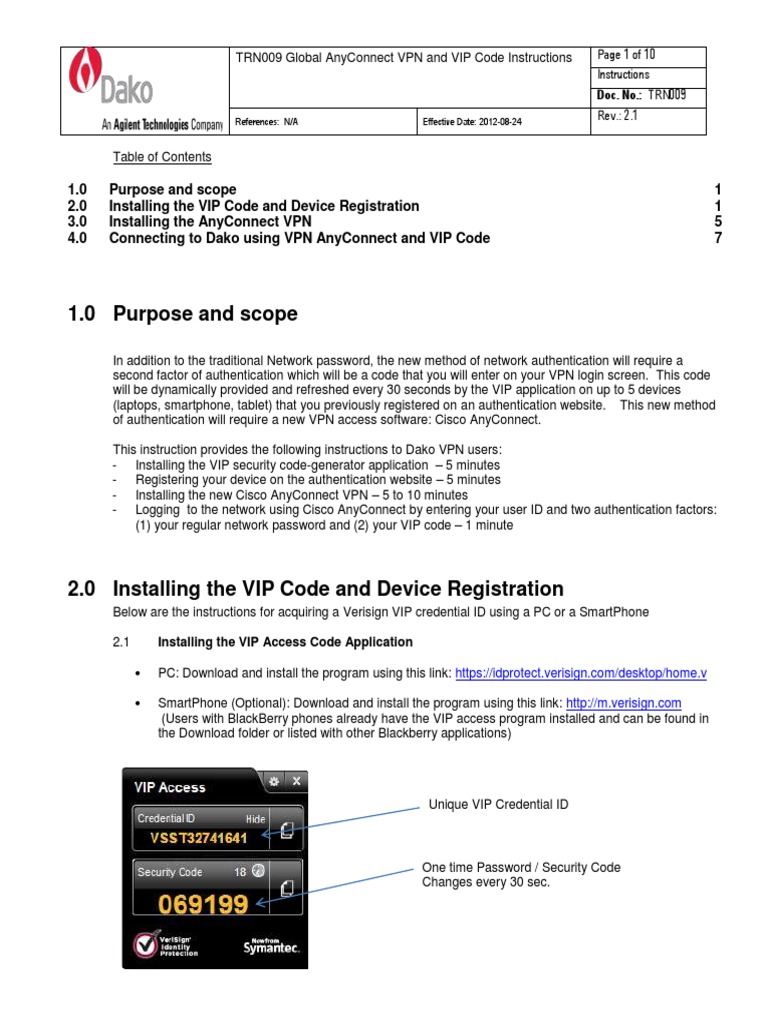 AnyConnect VPN and VIP Code Guide | PDF | Virtual Private Network ...