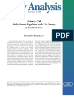 Fairness 2.0: Media Content Regulation in The 21st Century, Cato Policy Analysis No. 651