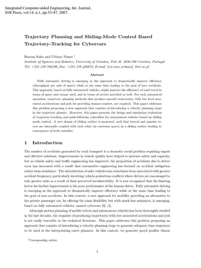 Trajectory Planning1 Pdf Mathematical Analysis Teaching Mathematics