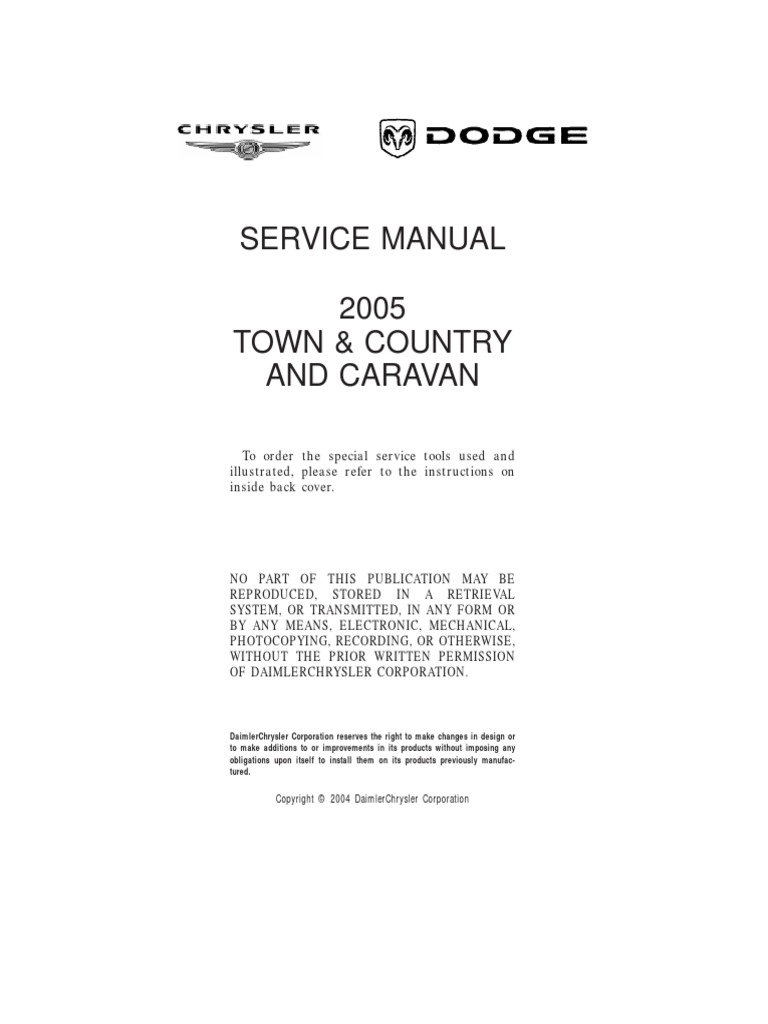 Chrysler Dodge 2005 Town Country and Caravan | Motor Vehicle Manufacturers  | Chrysler