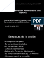 AMERICO 9 ABRIL La Corrupción Administrativa y Los Archivos