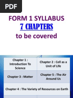 Form 1 Syllabus To Be Covered: 7 Chapters