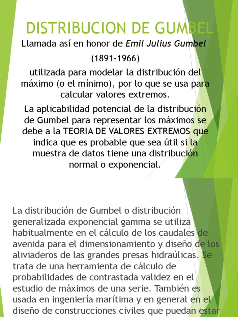 Distribucion de Gumbel PDF Distribución de probabilidad Función — free download