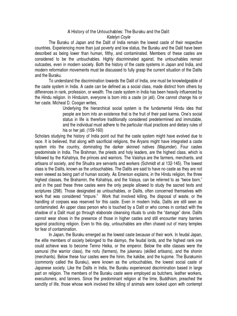 History of Untouchables | PDF | Dalit | Social Inequality