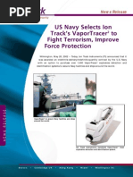 Us Navy Selects Ion Track S Vaportracer To Fight Terrorism, Improve Force Protection