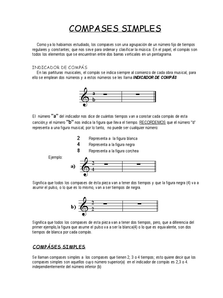 Compases Simples en Música | PDF | Arte