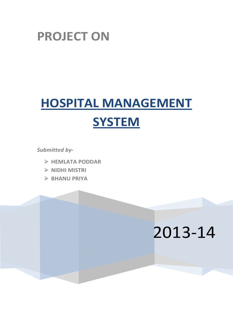 Project On: Hospital Management System | PDF | Patient | Specialty ...