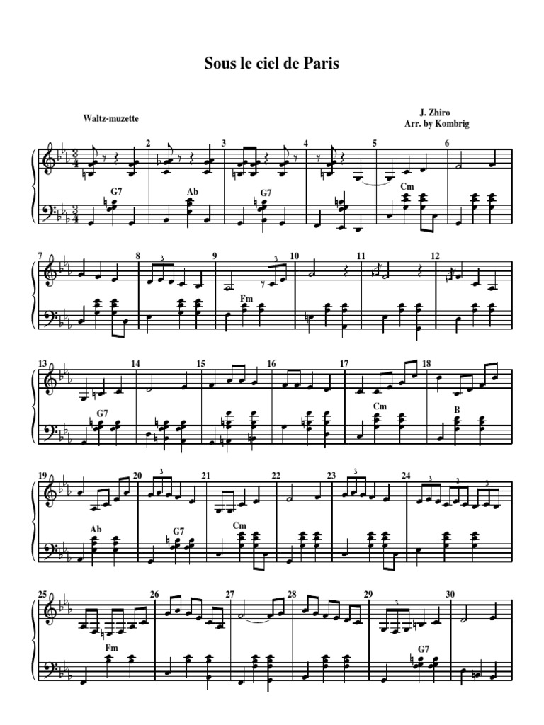 Sous Le Ciel De Paris Instrumental