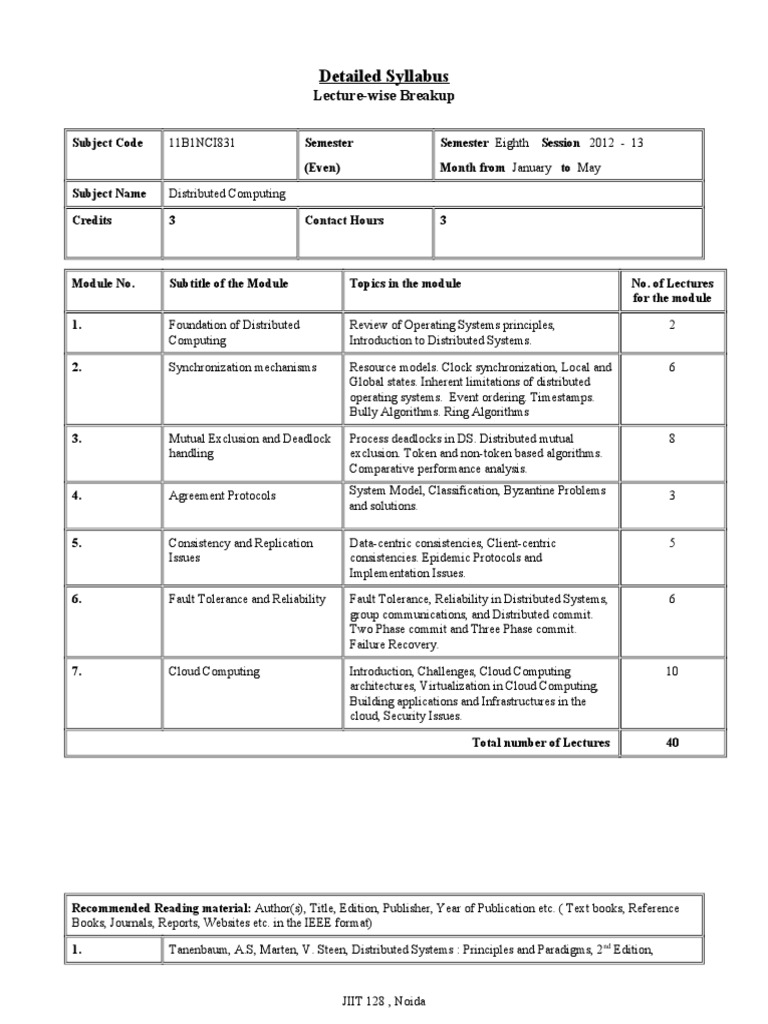 Distributed Computing 11B1NCI831 | PDF | Computing | Areas Of Computer ...