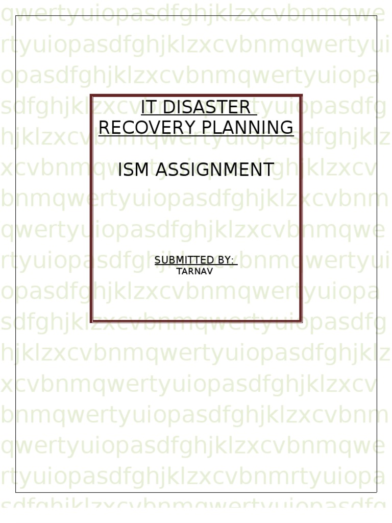 IT Disaster Recovery Planning Guide | PDF | Disaster Recovery | Backup