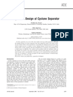 Optimum Design of Cyclone Separator: Separations