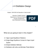 Chapter 4 Distillation Design: Subject: 1304 332 Unit Operation in Heat Transfer