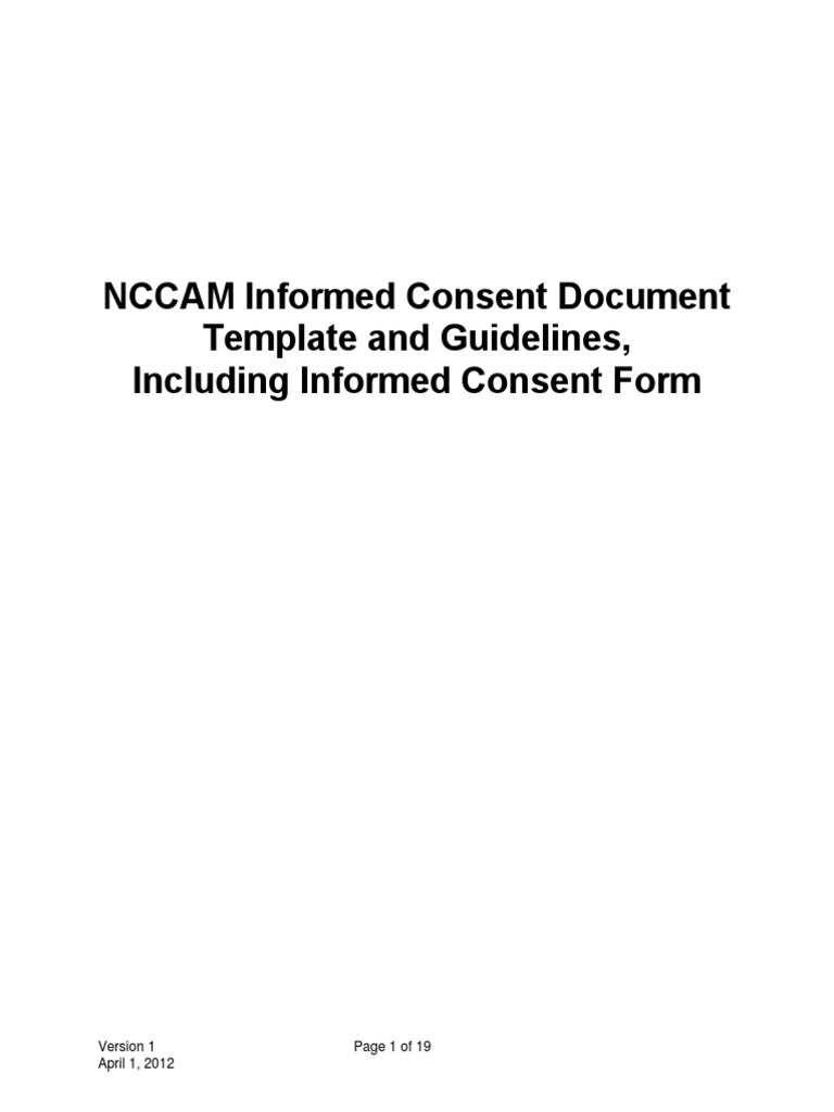 Informed Consent Document Template | PDF | Institutional Review Board ...