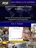 Global Environmental Change Science: Evidence of Human Influence On The Environment